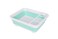 J&amp;V TEXTILES JV TEXTILES Collapsible Dish Drying Rack Popup for Easy Storage Drain Water Directly into The Sink Room for Eight Large Plates Sectional Cutlery and Utensil Compartment Compact Blue