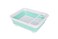 J&amp;V TEXTILES JV TEXTILES Collapsible Dish Drying Rack Popup for Easy Storage Drain Water Directly into The Sink Room for Eight Large Plates Sectional Cutlery and Utensil Compartment Compact Blue