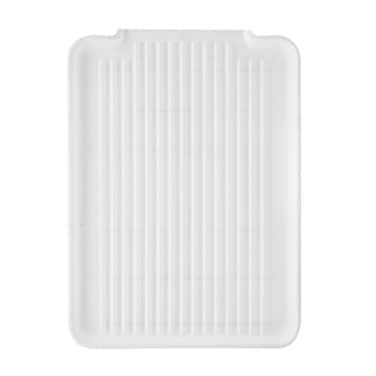 Oggi Dish Drain Board and Drying Rack Tray for Kitchen Counter Plastic Drainboard with Raised Ridges 1275 x 1725 inches White