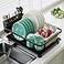Hiviweer Dish Drying Rack SpaceSaving Dish RackDish Racks for Kitchen Counter with Drainboard Rustproof Dish Drainer with a Removable 4Compartment Utensil HolderBlack