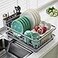 Hiviweer Dish Drying Rack SpaceSaving Dish RackDish Racks for Kitchen Counter with Drainboard Rustproof Dish Drainer with a Removable 4Compartment Utensil HolderGray