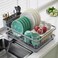 Hiviweer Dish Drying Rack SpaceSaving Dish RackDish Racks for Kitchen Counter with Drainboard Rustproof Dish Drainer with a Removable 4Compartment Utensil HolderGray