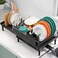 Urackify Large Extendable Dish Drying Rack 1693 to 2657 Expandable Dish Rack for Kithen Counter with Multifunctional Drainboard Fits Any Sink HeavyDuty Steel Plate Drainer for Countertop Organization