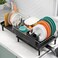 Urackify Large Extendable Dish Drying Rack 1693 to 2657 Expandable Dish Rack for Kithen Counter with Multifunctional Drainboard Fits Any Sink HeavyDuty Steel Plate Drainer for Countertop Organization