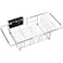 MAJALiS Over the Sink Expandable Dish Drainer Drying Rack In Stainless Steel for Small Kitchen Counter Space Saving Modern Compact Metal Above Plate Dryer Strainer Adjustable Hanging Inside Drain Hold