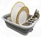 SAMMART Collapsible Dish Drainer with Drainer Board Foldable Drying Rack Set Portable Dinnerware Organizer Space Saving Kitchen Storage Tray 1 Grey