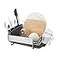 KitchenAid Compact Space Saving Rust Resistant Dish Rack with Angled Self Draining Drain Board and Removable Flatware Caddy 1606Inch Gray