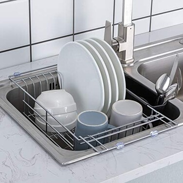 Premium Racks Expandable Over The Sink Dish Rack 304 Stainless Steel Durable