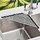 SHUYUE Triangle Dish Drying Rack for Sink Corner Roll Up Dish Drying Rack Folding Stainless Steel Multipurpose Over The Sink Corner Dish Drainer Mat for Kitchen Black
