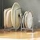 MINGFANITY 2PCS Plate Holders Organizer Metal Dish Storage Dying Display Rack for Cabinet Counter and Cupboard Grey Small and Large