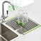 Seropy Roll Up Dish Drying Rack Over The Sink Drying Rack for Kitchen Counter Rolling Dish Rack Over Sink Mat Foldable Dish Drainer Stainless Steel Rack Kitchen Organization Green 175x118