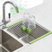 Seropy Roll Up Dish Drying Rack Over The Sink Drying Rack for Kitchen Counter Rolling Dish Rack Over Sink Mat Foldable Dish Drainer Stainless Steel Rack Kitchen Organization Green 175x118
