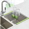 Seropy Roll Up Dish Drying Rack Over The Sink Drying Rack for Kitchen Counter Rolling Dish Rack Over Sink Mat Foldable Dish Drainer Stainless Steel Rack Kitchen Organization Green 175x118