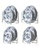 LINFIDITE 4 Pack Kitchen Plate Holder Organizer for Cabinet Space Saver Dinner Dish Storage Rack Upright Dish Drying Racks Metal Plate Dish Racks Stand for Cupboard and Countertop 2 Large 2 Small Whit