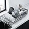 Kitsure Large Dish Drying Rack Extendable Dish Rack Multifunctional Dish Rack for Kitchen Counter AntiRust Dish Drainers with Cutlery Cup Holders 192267 L x 129 W Sliver