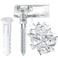 AccEncyc 20 Pack 34mm Frameless Mirror Holder Clips Clear Mirror Mounting Clip Plastic Glass Retainer Clips Mirror Mounting Hardware with Screw and Anchors for Wall Cabinet Door