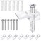 Jutoe 20 Set Mirror Hanging Kit Clear Plastic Mirror Clips with Screw and Anchor for Wall Glass Retainer Clips Kit for Fixing Windows Cabinet Door