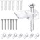 Jutoe 20 Set Mirror Hanging Kit Clear Plastic Mirror Clips with Screw and Anchor for Wall Glass Retainer Clips Kit for Fixing Windows Cabinet Door