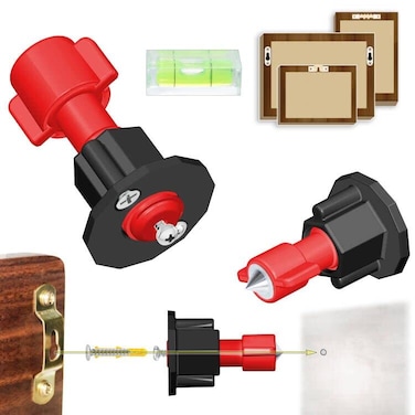 Anfu ANFU Picture Hanging Marking Dot Tool Keyhole Slot Marking Tool Picture Mounting Tool Wall Marker Hanging Pictures Red 2 Pack