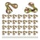 AUXBC 30Pcs Zinc Yellow Keyhole Hangers Single Keyhole Wall Mount Hanging Plates for Mirrors Picture Frames Coat Racks Wooden Boards