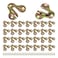 AUXBC 30Pcs Zinc Yellow Keyhole Hangers Single Keyhole Wall Mount Hanging Plates for Mirrors Picture Frames Coat Racks Wooden Boards