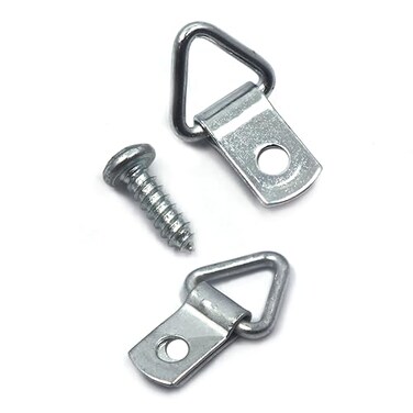 Picture Hang Compact Triangle Ring Mini 1Hole Art Hanger for Wood Frames 100 Pcs per Pack Screws Included