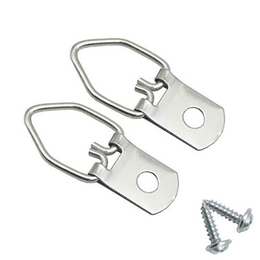 EesTeck 150 Pack Small DRing Steel Picture Hangers with Screws Picture Frames Picture Hang Solutions for Hanging Clock Paintings Artwork Picture Frame Hook Photos