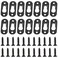 Framendino 50 Pack Black Metal Single Keyhole Hangers with Screws Hanger Fasteners Picture Hanging Bracket Plate for Mirror Frames
