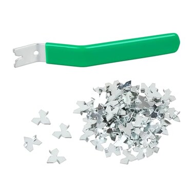 Gteana Glazier Point Driver with 100 Push Points for Glass Mounting Glazier Push Point Driver for Glass Photo Frame Cross Stitching Green 1 Pack