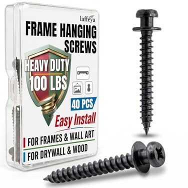 laffeya Picture Hangers Bear Claw Screw Picture Hook DoubleHeaded Bear Claw Screw Multi Purpose Screws Hanger 40 Black Short