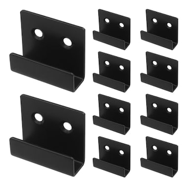 LOUZAGO 10 Pcs Wall Hanger Stainless Steel Wall Mount Brackets Hook Wall Tile Bracket Heavy Duty Wall Hanger Brackets Wall Tile Hanger for Picture Frame Mirrors Tile Display Black Small