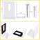 BAGTeck Metal Mirror Clips Wide Channel Mirror Hanger Clip Kit Large Heavy Retainer Clips for Mirrors with Screw Mirror Clips for Wall Mounting Frameless Mirror Billboard Displays Tile Display White 3