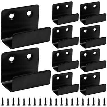 Murtenze 10Pack Tile Bracket Stainless Steel Wall Hanger Fastener Bracket Wall Hook Picture Frame Fixing Brackets Hooks with Mounting Screws for Ceramic Tile DisplayBlack Inner Width 20mm079