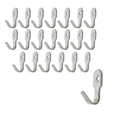 Oedema Stainless Steel Wall Hangers Mini J Hooks Single Prong Hanging Hooks for Picture Bath Towel Mirror Hanging Hardware Keys Coats Silver 20 Pack