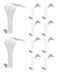 NACETURE Picture Hanging Hook Picture Rail Hooks White 10 Pack Heavy Duty Picture Molding Hangers Works on Nylon and Steel Cable
