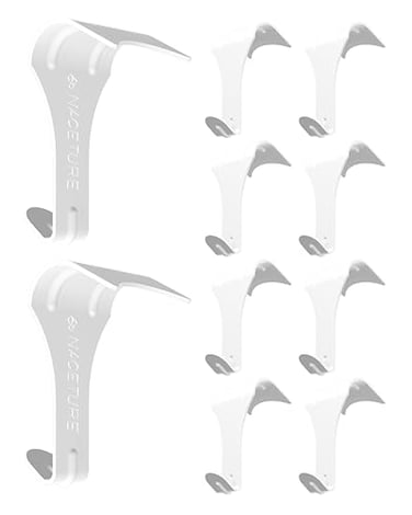 NACETURE Picture Hanging Hook Picture Rail Hooks White 10 Pack Heavy Duty Picture Molding Hangers Works on Nylon and Steel Cable