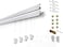 Stas Picture STAS Cliprail Pro Picture Hanging System Set Covers 984 ft of Wall Space Heavy Duty Picture Rail Art Hanging Gallery Kit Without Nails Home or Museum Matte Silver Rails 4 Hooks Cords