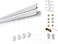 Stas Picture STAS Cliprail Pro Picture Hanging System Set Covers 984 ft of Wall Space Heavy Duty Picture Rail Art Hanging Gallery Kit Without Nails Home or Museum Matte Silver Rails 4 Hooks Cords