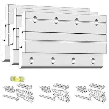 Muzison Z Clips 4 3 Pack French Cleat Picture Hanger Heavy Duty Wall Mirror Mounting Bracket Flush Mount Hanging Kit for Shelf Painting Frames Cabinet Soundbar Whiteboard or Headboard 50 lb