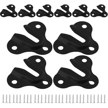 ZAAWUUT 10Pack Heavy Duty Keyhole HangersPicture Frame Buckle Hanger BracketMug Key Coat Hanging RackWooden Board Wall Mount Keyhole Hanging Plates Matte Black