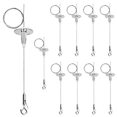 OTTFF 10 Pack 32 ft Ceiling Sign Hanger Suspension Cable Wire for Hanging LED Panel Light Billboards