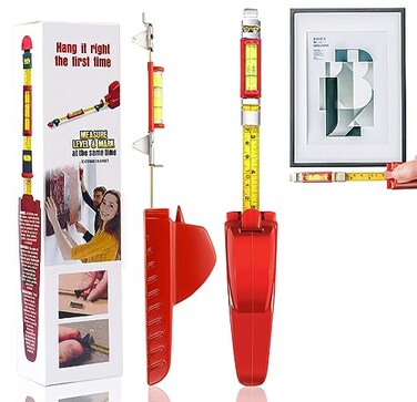 GCXIXPY All in One Picture Hanging Tool Kit with Level Portable Picture Leveling Picture Hanging Level for Hang Pictures Mirrors TVs