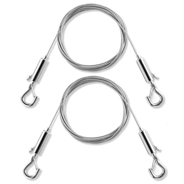 Wgbon Adjustable Picture Hanging Wire Upgrade Mirror Frame Hanging Kit 66FT Heavy Duty Stainless Steel Wire Rope Supports Up to 100lbs Silver 2PC66FT