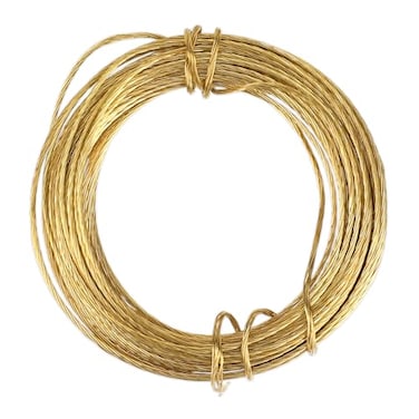 Mozeat Lens Picture Hanging Brass Wire 20 Feet Braided Picture Wire MultiStranded Metal Wire for Artwork Mirrors Clocks Golden