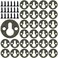 DonLeeving Luckycivia 60Pcs Metal Round Type Keyhole Shelf Brackets Hangers Picture Frame Hanging with Screws Bronze Tone