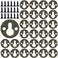 DonLeeving Luckycivia 60Pcs Metal Round Type Keyhole Shelf Brackets Hangers Picture Frame Hanging with Screws Bronze Tone