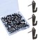 Atsky Push Pin Picture Hangers 30 PCS Thumb Tacks for Wall Hanger Decorative Picture Hooks for Hanging Things Small Double Deaded Wall Hooks for Bulletin Board Black