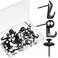 Shimeyao 30 Pieces Push Pin Hooks Push Pin Hangers Thumb Tacks Hook 20 Lbs Metal Hanger Picture Hanging Nails for Wall Wooden Fabric Home OfficeBlack