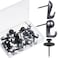 Shimeyao 30 Pieces Push Pin Hooks Push Pin Hangers Thumb Tacks Hook 20 Lbs Metal Hanger Picture Hanging Nails for Wall Wooden Fabric Home OfficeBlack