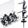 Shimeyao 30 Pieces Push Pin Hooks Push Pin Hangers Thumb Tacks Hook 20 Lbs Metal Hanger Picture Hanging Nails for Wall Wooden Fabric Home OfficeBlack